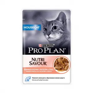 Консервы для домашних кошек Pro Plan, лосось, пауч, 85 г