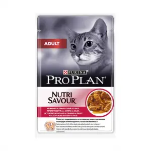 Консервы для взрослых кошек Pro Plan Adult, утка в соусе, пауч, 85 г