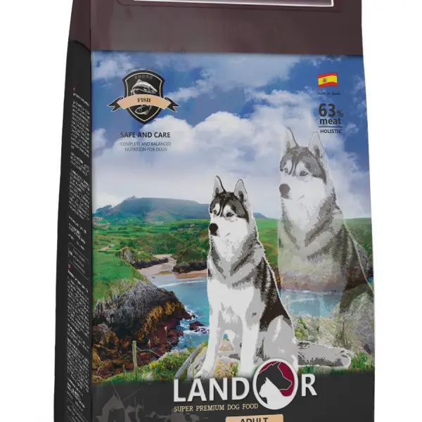 01кг LANDOR ADULT DOG FISH для взрослых собак,рыба с рисом