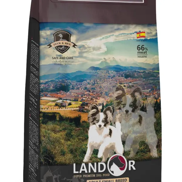 03кг LANDOR ADULT SMALL BREED DOG для взрослых собак мелких пород,утка с рисом