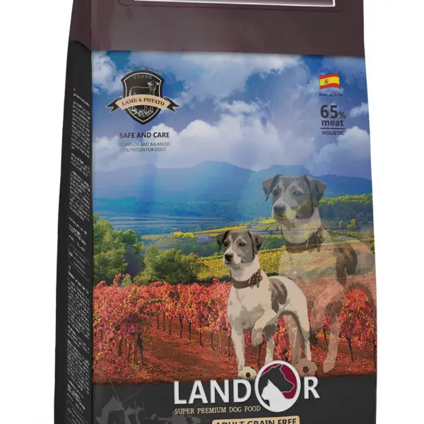 03кг LANDOR ADULT GRAIN FREE LAMB & POTATO для взрослых собак всех пород беззерновой, ягненок с бататом