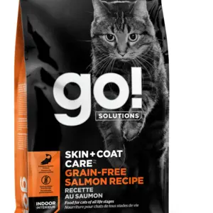 Корм GO! беззерновой для котят и кошек, с лососем,  Solutions Skin + Coat Care Grain Free Salmon Recipe CF