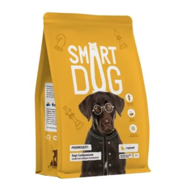Корм Smart Dog для взрослых собак крупных пород, с курицей 18кг