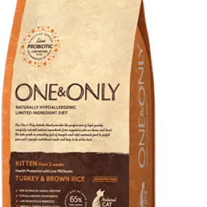 Корм для котят в возрасте от 3 недель, ONE&ONLY Turkey & Rice KITTEN, с индейкой и рисом 0,4кг
