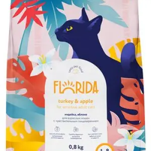 FLORIDA сухой корм для взрослых кошек с чувствительным пищеварением с индейкой и яблоком 12кг