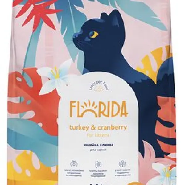 Корм FLORIDA сухой корм для котят с индейкой и клюквой 12кг