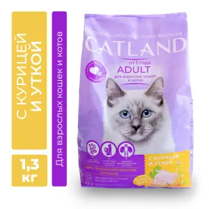 CATLAND для взрослых кошек и котов с курицей и уткой 1,3кг