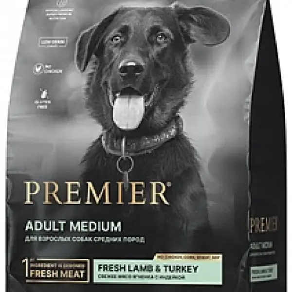 Premier Dog Lamb&Turkey ADULT Medium (Ягненок с индейкой для собак средних пород) 01кг