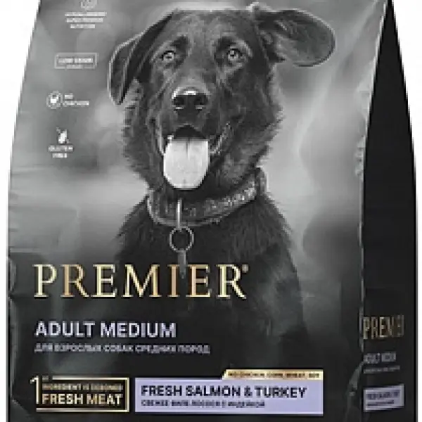 Premier Dog Salmon&Turkey ADULT Medium (Лосось с индейкой для собак средних пород) 03кг