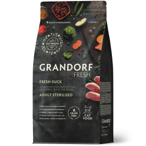 GRANDORF FRESH СВЕЖЕЕ МЯСО УТКИ С БАТАТОМ ДЛЯ СТЕРИЛИЗОВАННЫХ ИЛИ ПОЖИЛЫХ КОШЕК 0,4кг