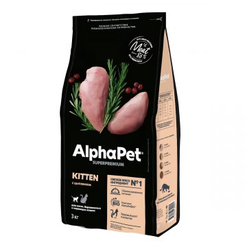 AlphaPet Superpremium для котят, беременных и кормящих кошек с цыпленком 3 кг