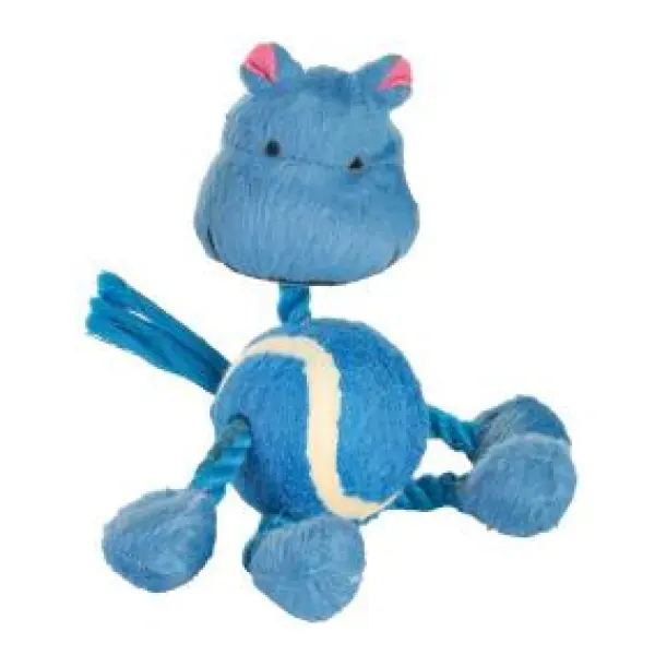 Веревочная игрушка с теннисным мячом, 16см.