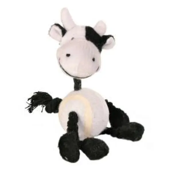 Веревочная игрушка с теннисным мячом, 16см.