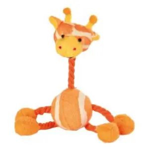 Веревочная игрушка с теннисным мячом, 16см.