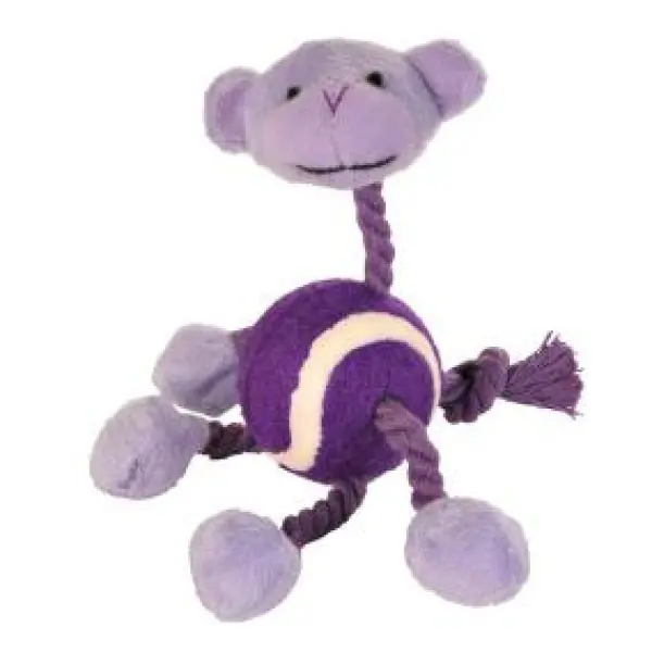 Веревочная игрушка с теннисным мячом, 16см.