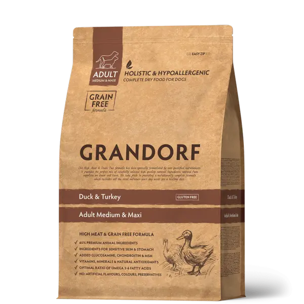 Grandorf Утка с индейкой для средних и крупных пород 10 кг
