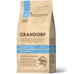 GRANDORF Грандорф. Сухой корм для кошек. Белая рыба с индейкой SENSITIVE 2кг (33/16) НИЗКОЗЕРНОВОЙ КОРМ