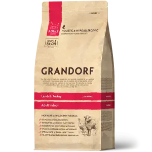 GRANDORFГрандорф. Сухой корм для кошек. Ягнёнок с индейкой INDOOR 0,4кг (32/14) НИЗКОЗЕРНОВОЙ КОРМ