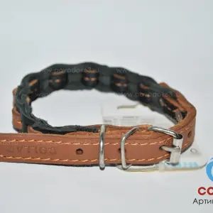 Ошейник одинарный наборной, ширина 14мм, длина 29-35см, КОРИЧНЕВЫЙ